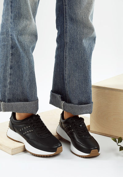 Athion Studded Real Leather Sneakers