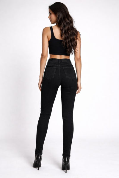 High Rise Studded Skinny Jean
