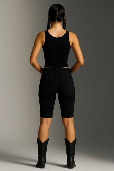 Rodeo Capri Short- Black/Pink