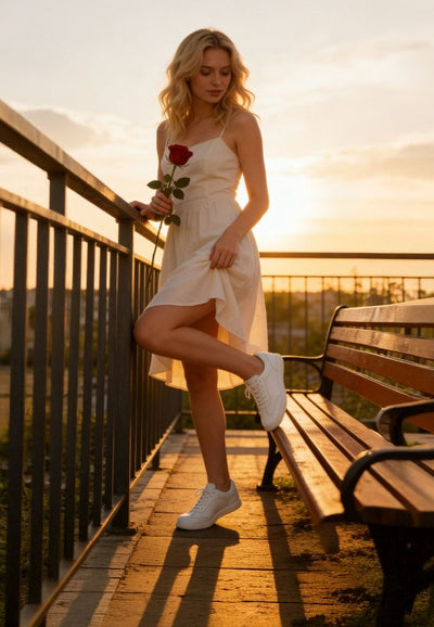 Bostonia Real Leather Casual Sneakers