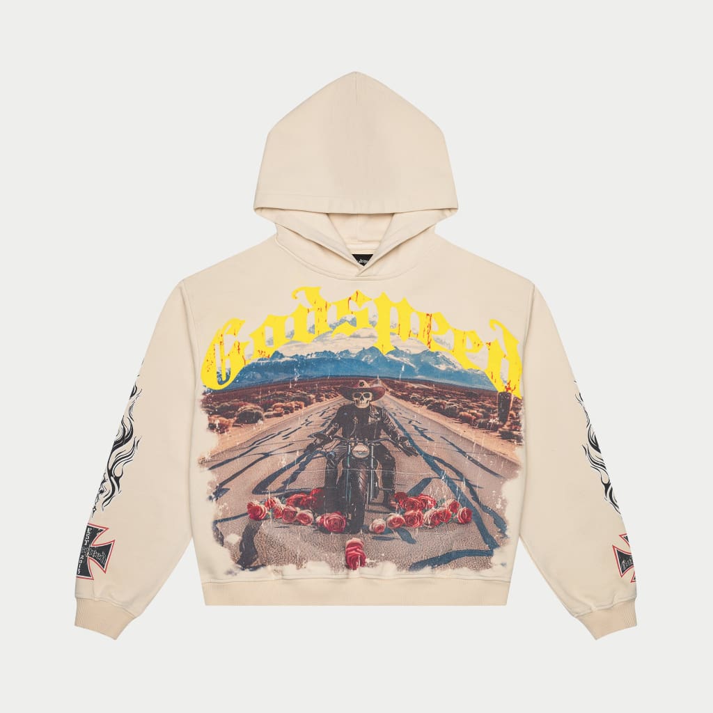 Long Lonely Road Hoodie (Cream Wash) - GLLRDHDCRMWSH