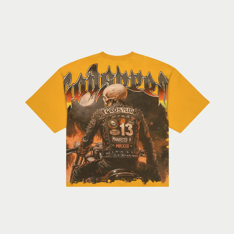 Godspeed Biker Nation Tee (Mustard) - GSBNMUS