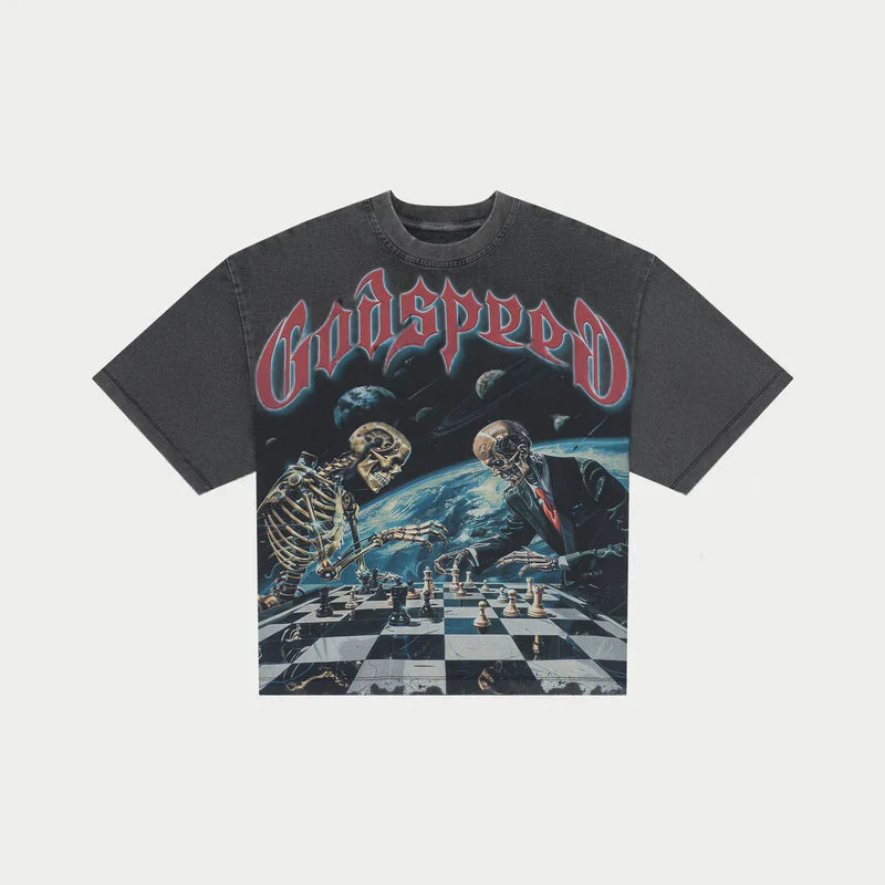 Godspeed Checkmate Tee (Grey Wash) - GSCMGRYWSH