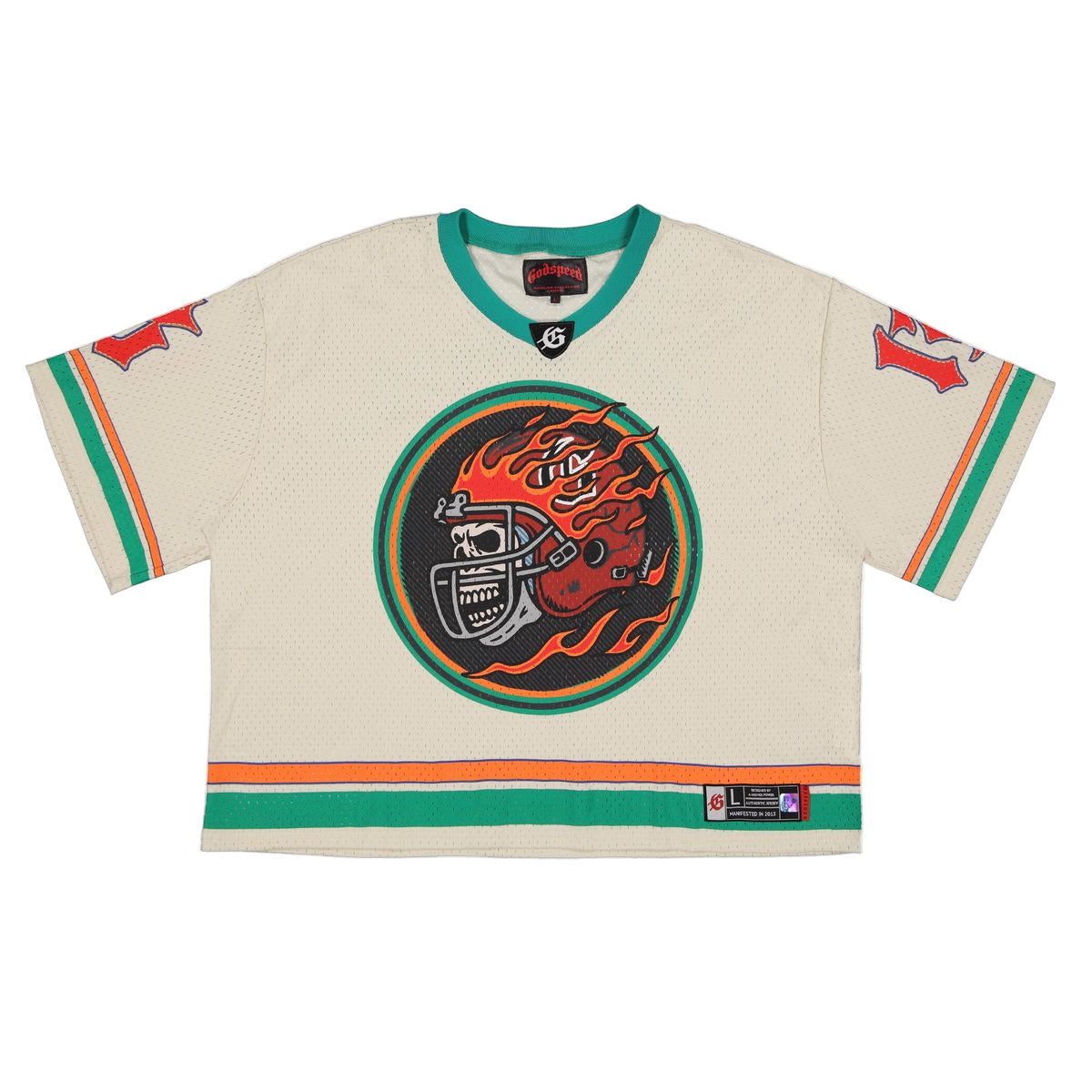 First Down Jersey (Bone/Teal/Orange) - GSFDJRBNETLORG