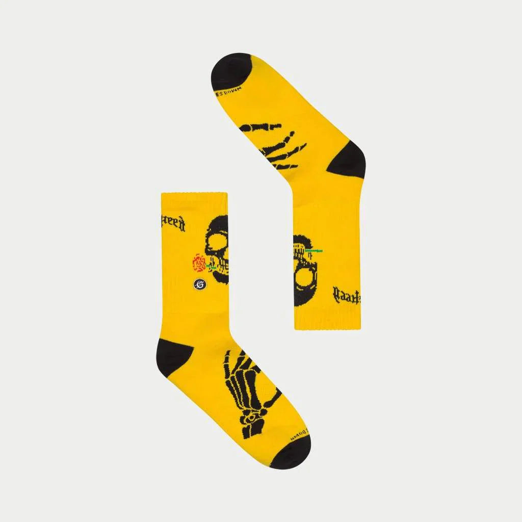 Skull Rose Sock (Yellow) - GSSRSYLW