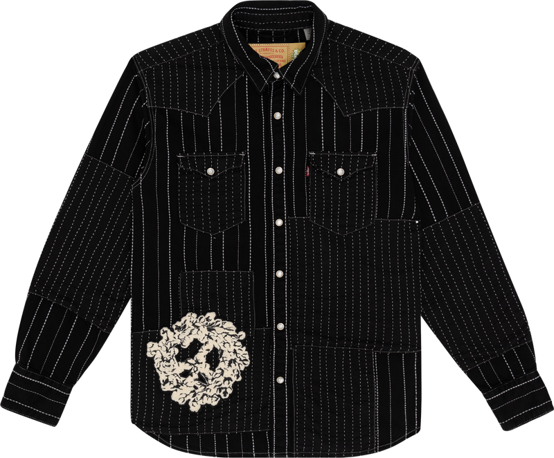 Peace Patchwork Western Button Up