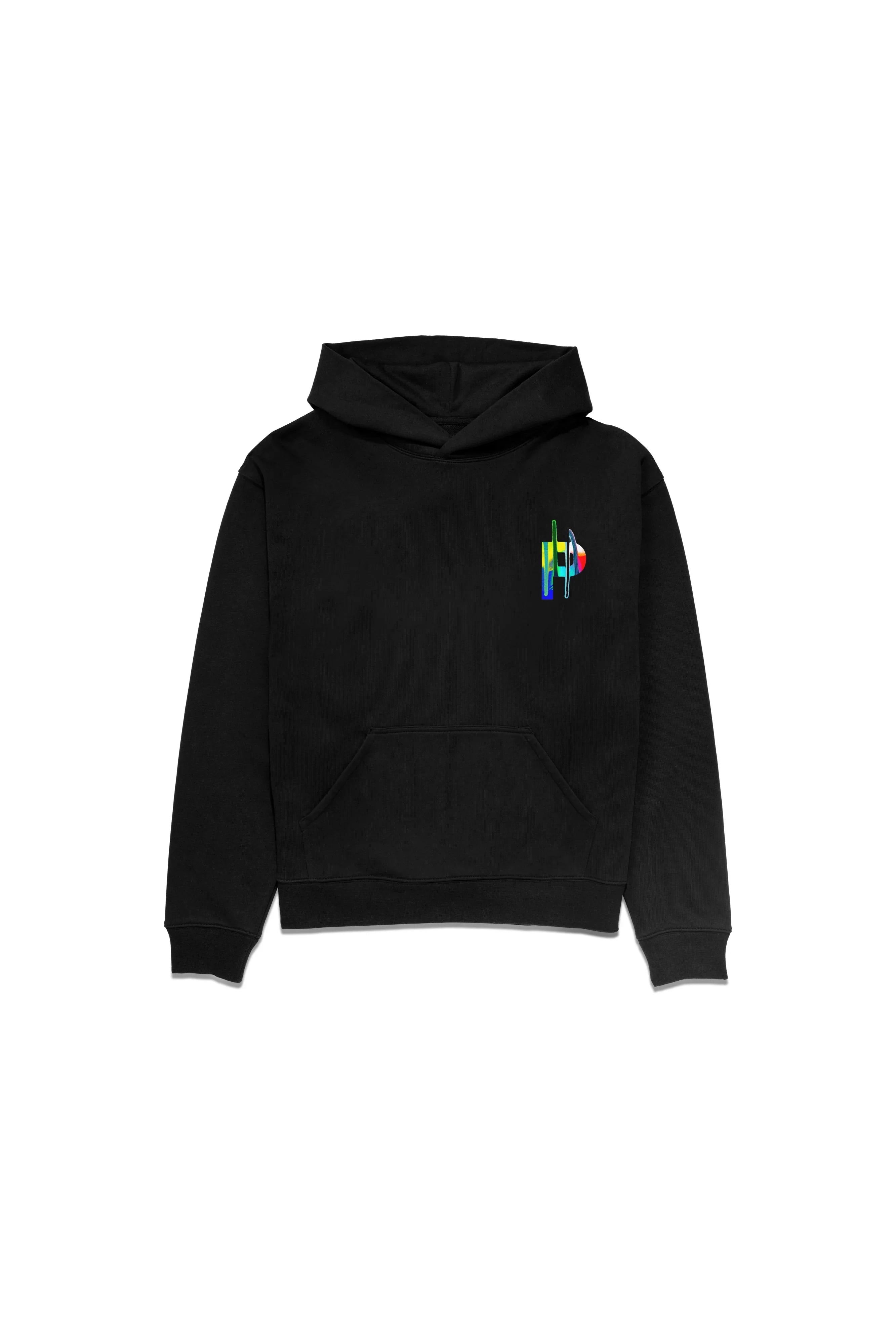 P401 Rainbow Drip Oversized Hoodie (Black) - P401-QRBD823