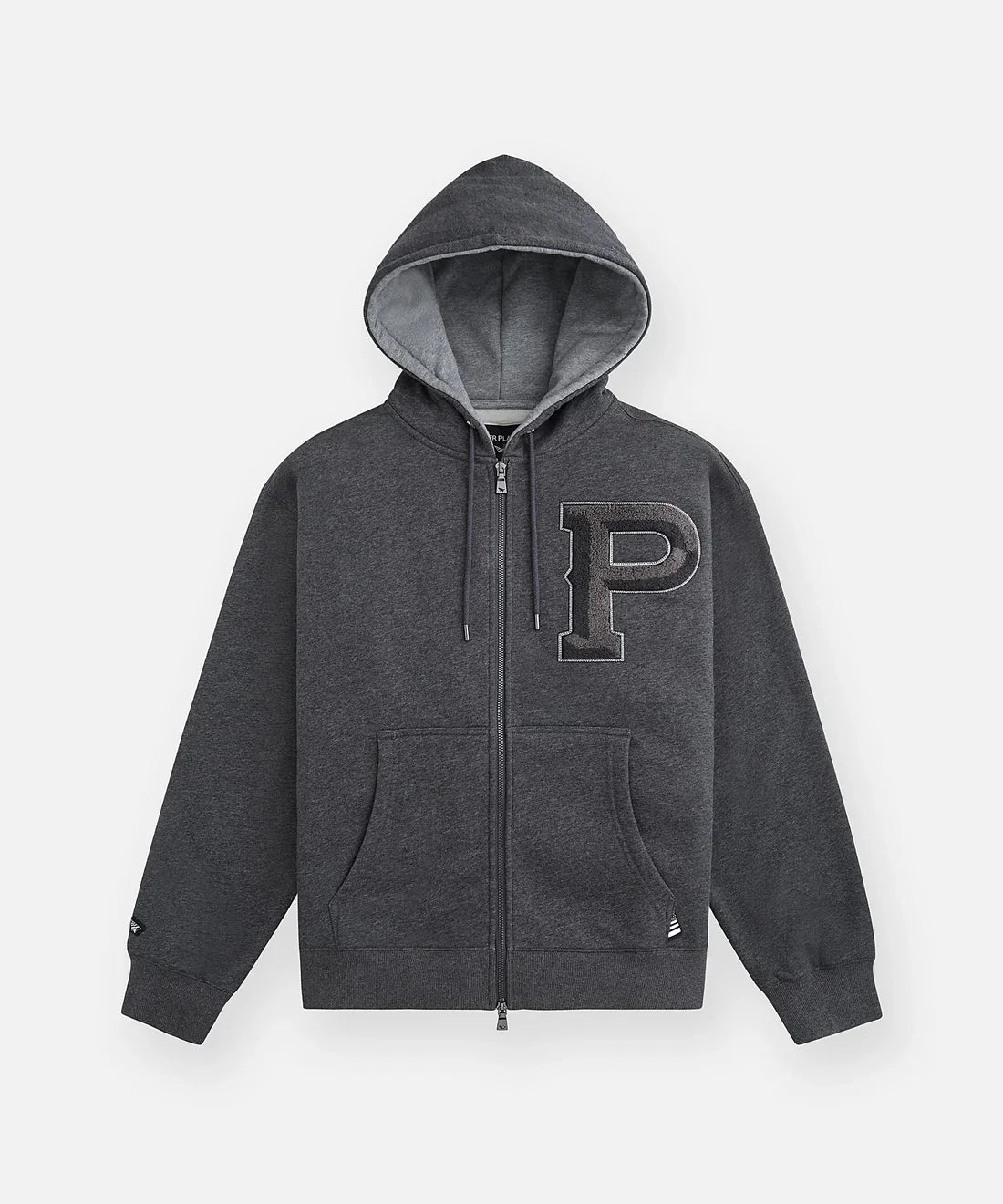 Relaxed Fit 3D Zip Hoodie (Heather Charcaol) - 310043