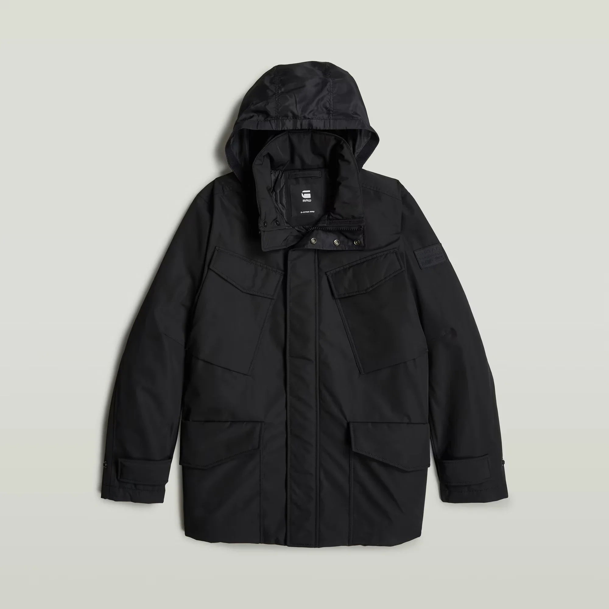 Padded Hooded Field Jacket (Black) - D25373-D738-G928