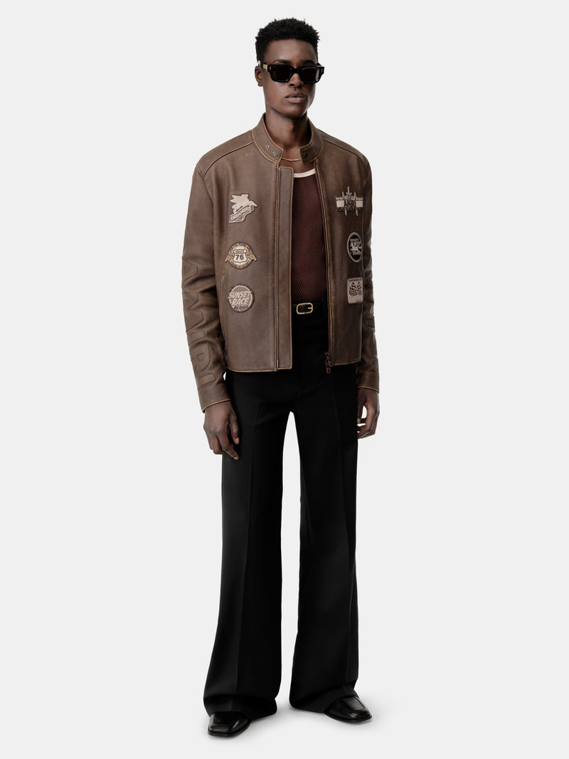 AMIRI PATCH RACER JACKET - Walnut Brown
