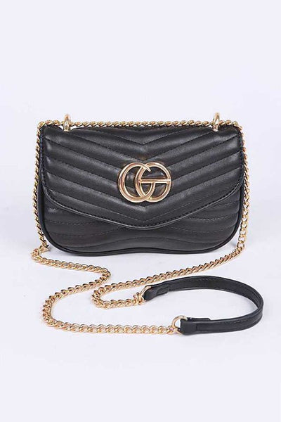 Logo Quilted Shoulder Swing Bag
