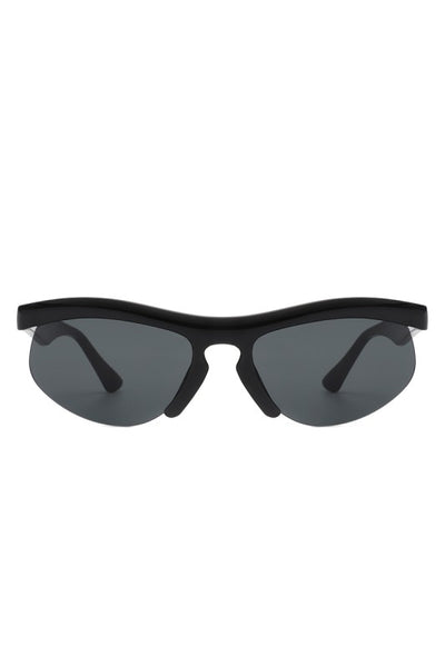 Half Frame Sporty Wraparound Sunglasses