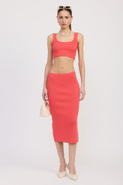 MID PENCIL SKIRT WITH SLIT