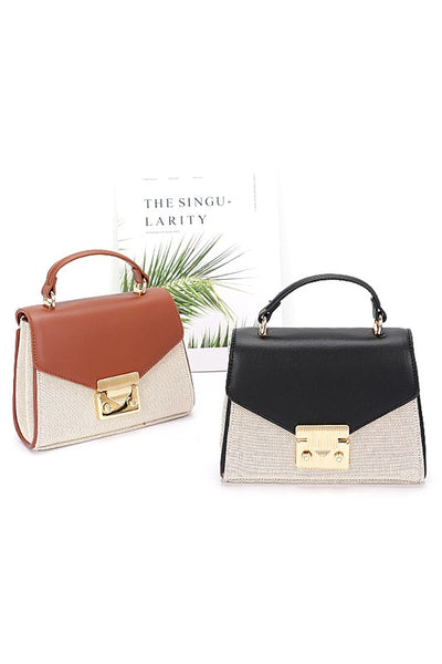 Canvas 2 Tone Pocketbook Swing Bag