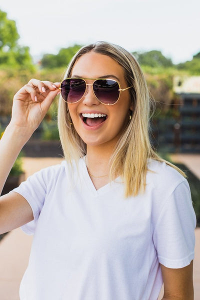 Gray Gold High Quality Unisex Aviators