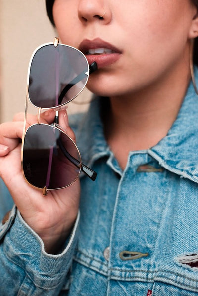 Gray Gold High Quality Unisex Aviators