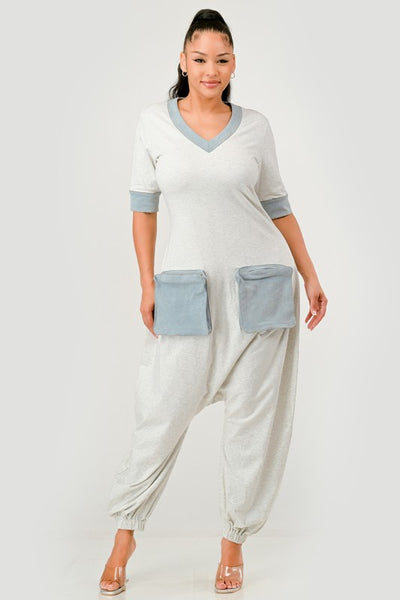Denim Accent Jumpsuit