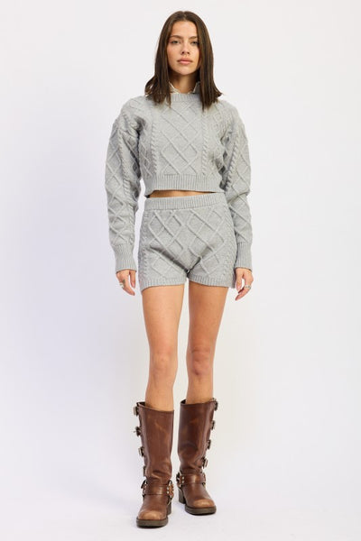 CABLE KNIT SHORTS