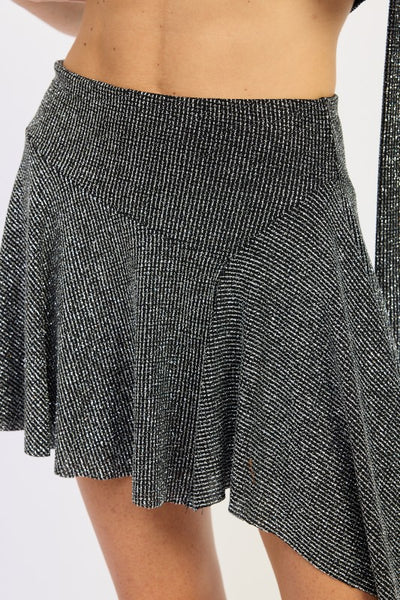 ASYMMETRICAL SHARKBITE HEM MINI SKIRT