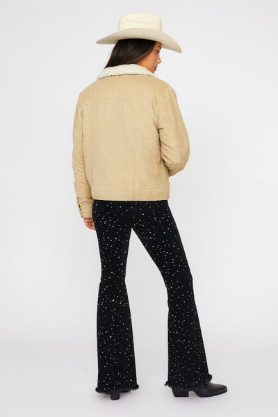 Vegas Glam Bell Bottom Jean in Black Denim