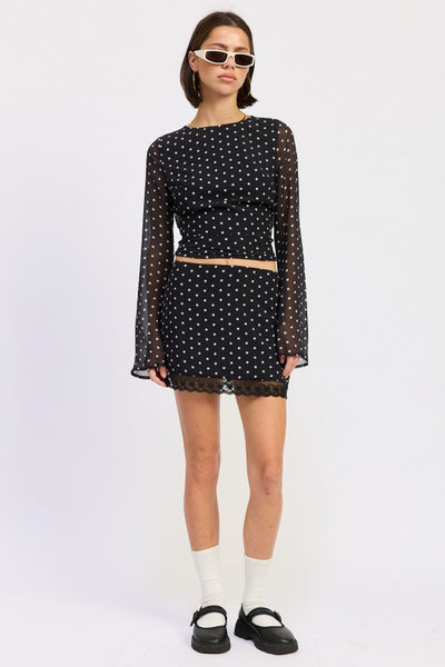POLKAT DOT MINI LACE SKIRT