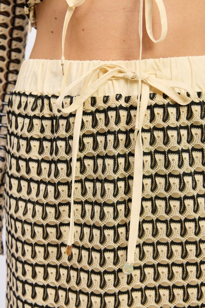 MINI FRONT TIE CROCHET SKIRT