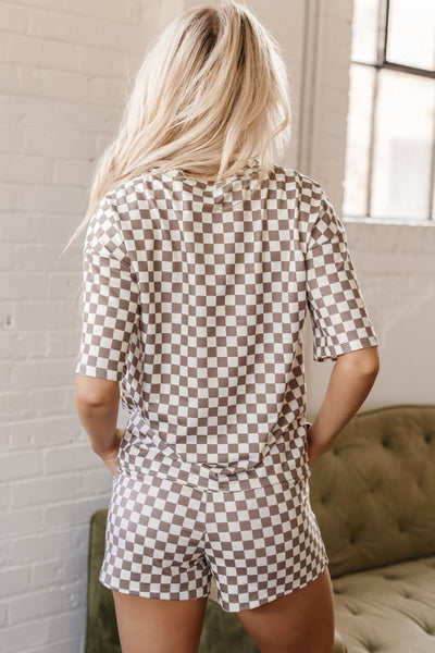 Checkered Top and Short Casual 2pcs Set