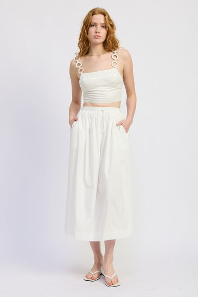 FULL SHRERED MIDI SKIRT