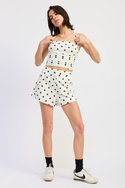 POPLIN MID WAIST SHORTS