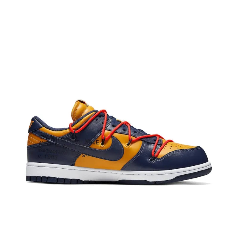 NIKE DUNK LOW X OFF WHITE &amp;#39;UNIVERSITY GOLD&amp;#39;