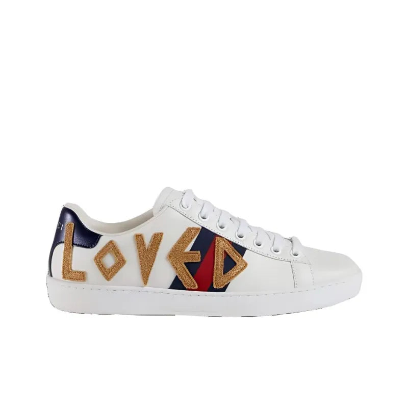GUCCI ACE EMBROIDERED &amp;#39;LOVED&amp;#39;