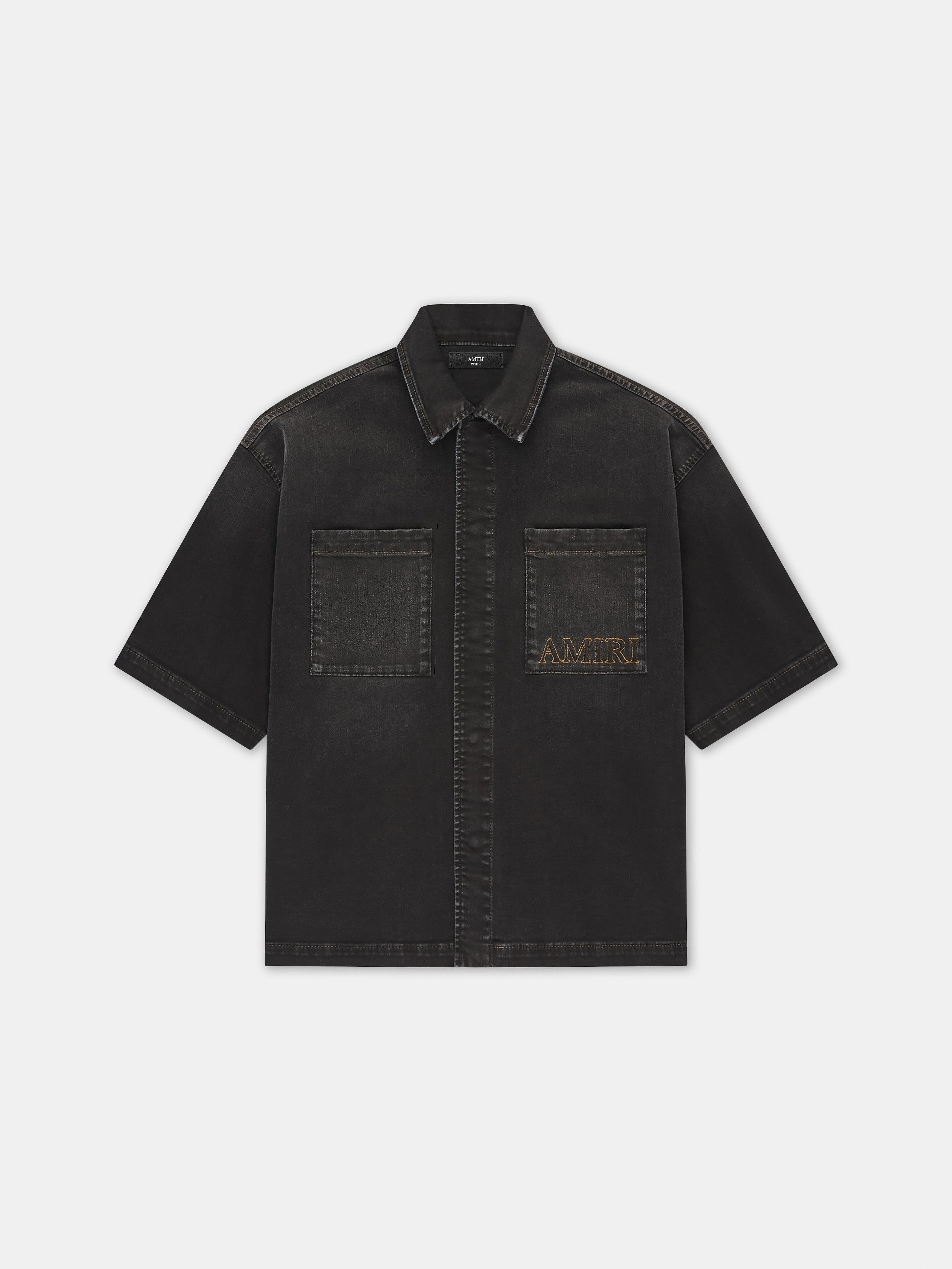 AMIRI 3D SHORT SLEEVE SNAP SHIRT - Vintage Black