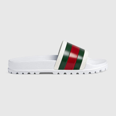 GUCCI WEB SLIDE SANDALWHITE