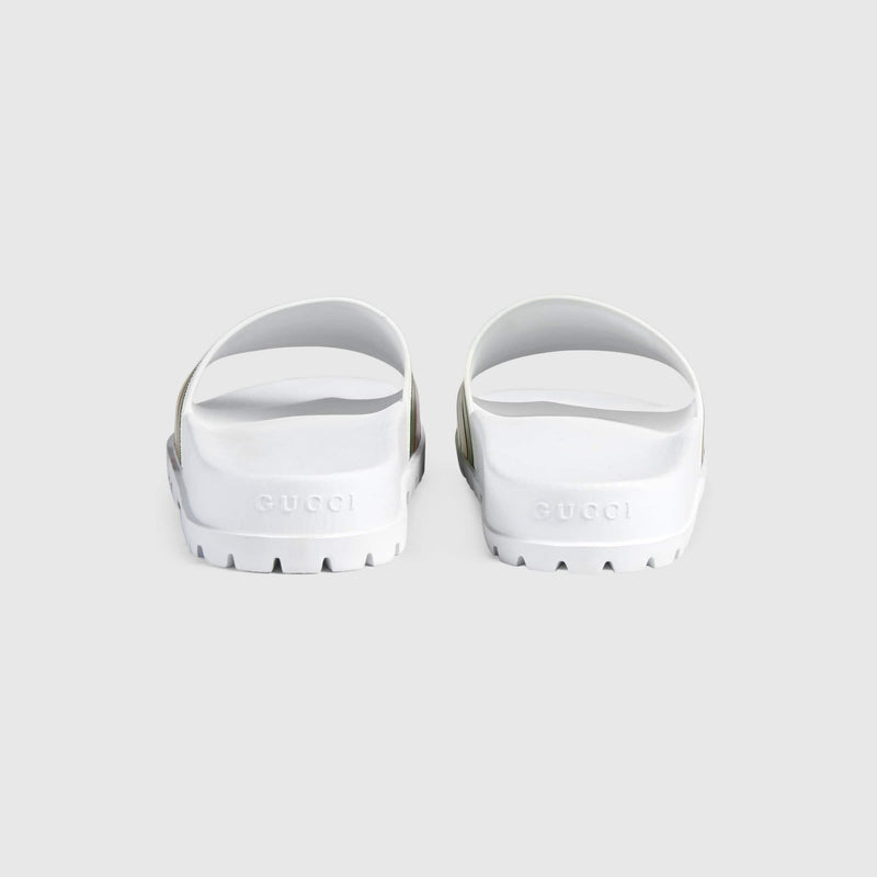 GUCCI WEB SLIDE SANDALWHITE