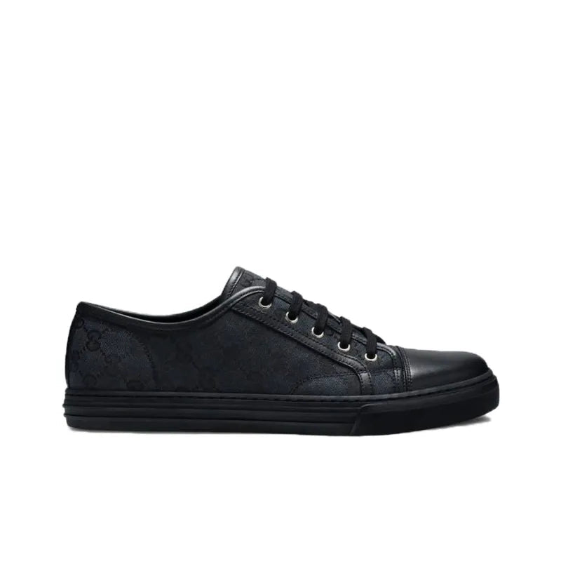 GUCCI GG CANVAS LOW &amp;#39;GREY BLACK&amp;#39;