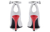 (WMNS) Alexander McQueen Armadillo Ankle Strap Heels 'Black Silver Red' 780679WIEX48740 #