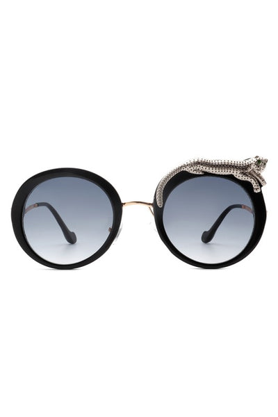 Circle Oversize Round Leopard Design Sunglasses
