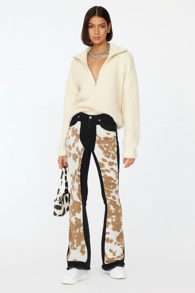 Rodeo Bell Bottom Jean Brown Cow Hide