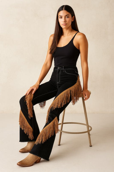 Western Fringe Boot Cut Jean