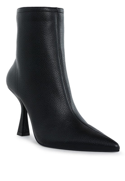 Tentia Metallic Pleather Spool Heel Boots