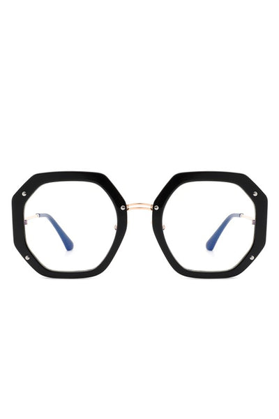 Round Geometric Blue Light Blocker Glasses