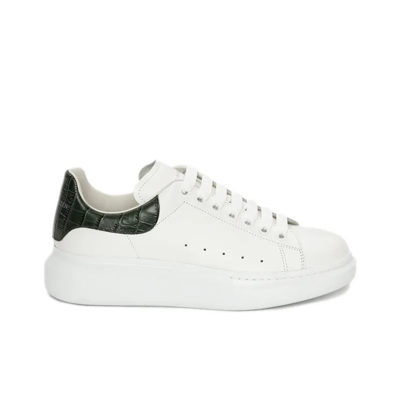 ALEXANDER MCQUEEN OVERSIZED SNEAKER &amp;#39;WHITE FOREST GREEN EMBOSSED CROCO&amp;#39;