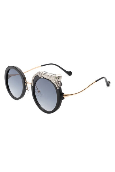 Circle Oversize Round Leopard Design Sunglasses