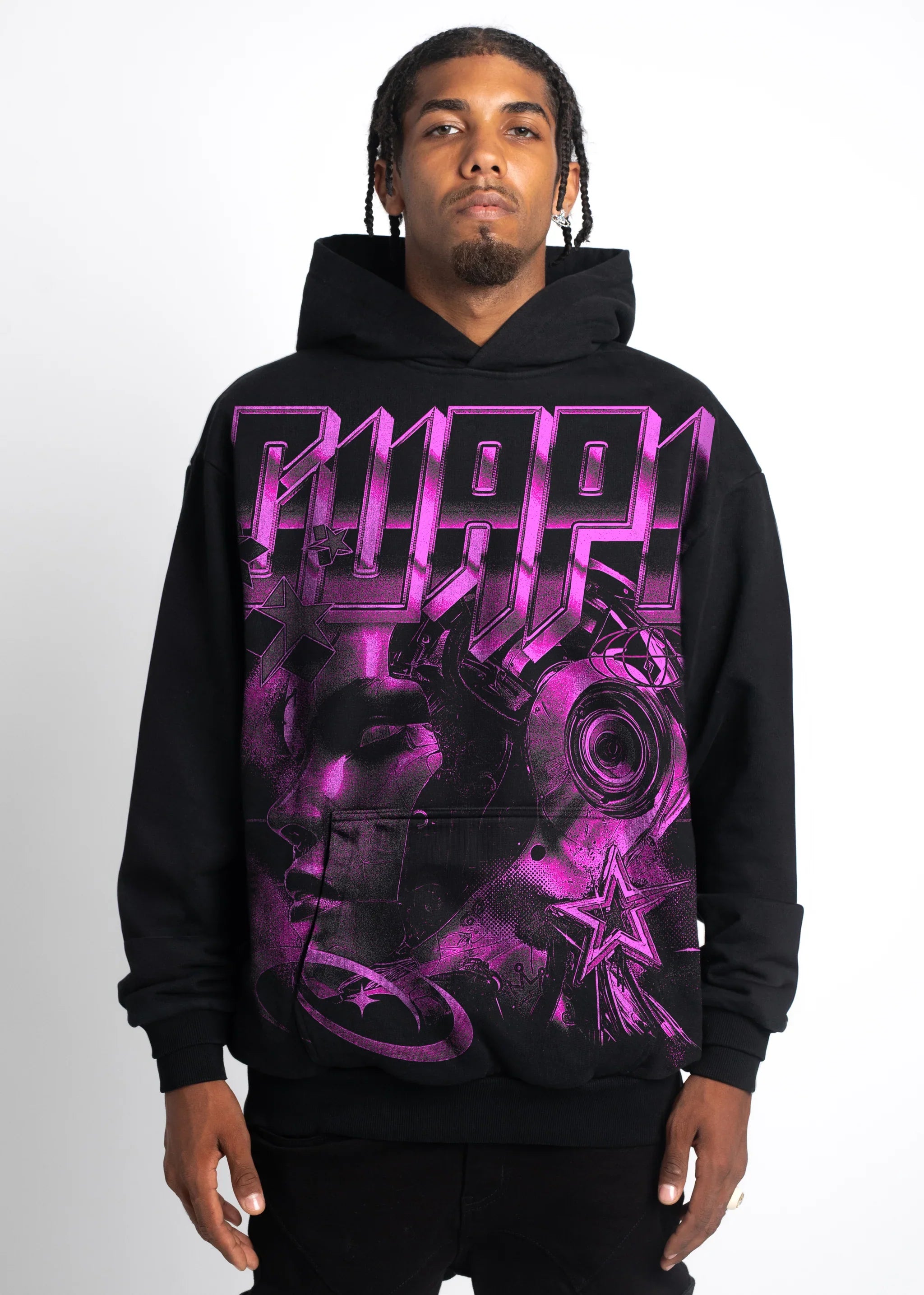 Cyber Pink Hoodie (Black) - 291CPH