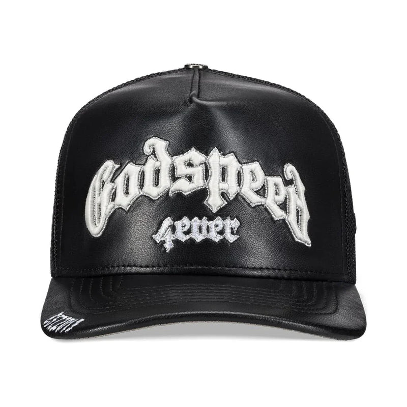 GS Forever Premium Leather Trucker Hat (Black) - GGSFPLTHBLK