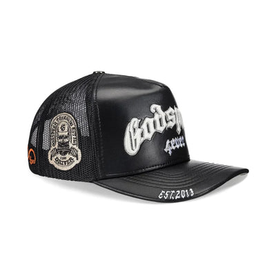 GS Forever Premium Leather Trucker Hat (Black) - GGSFPLTHBLK