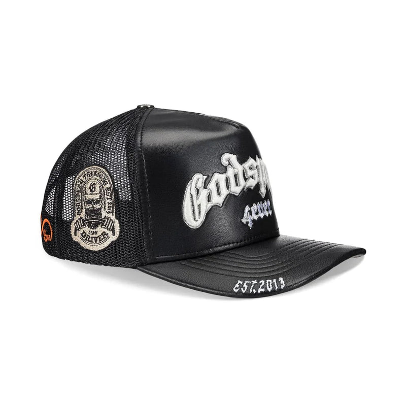 GS Forever Premium Leather Trucker Hat (Black) - GGSFPLTHBLK