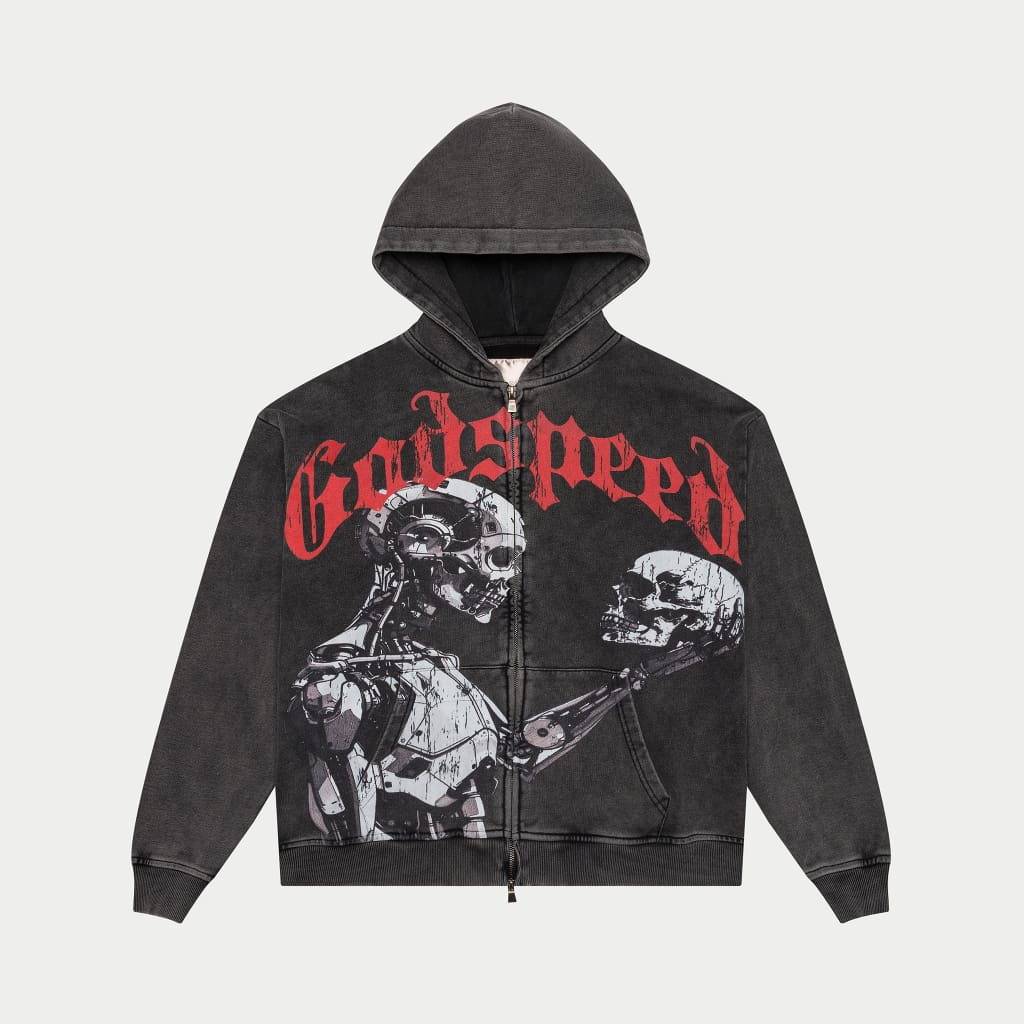 Mankind vs Ai Embroidered Hoodie (Black) - GMNVSAIZIPHDBLKWSH