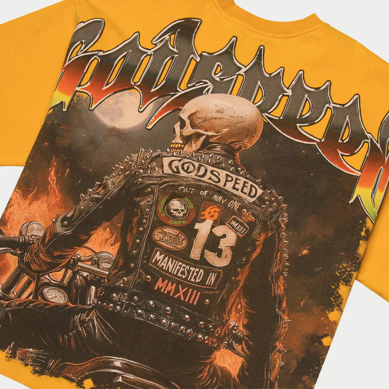 Godspeed Biker Nation Tee (Mustard) - GSBNMUS