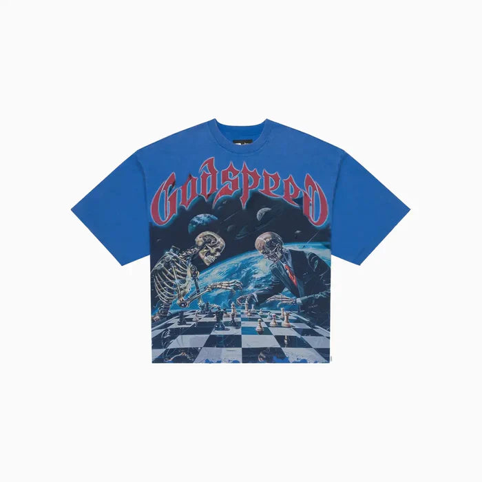 Godspeed Checkmate Tee (Blue Wash) - GSCMBLUWSH
